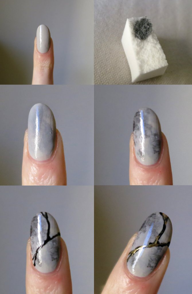 Мраморный дизайн ногтей
