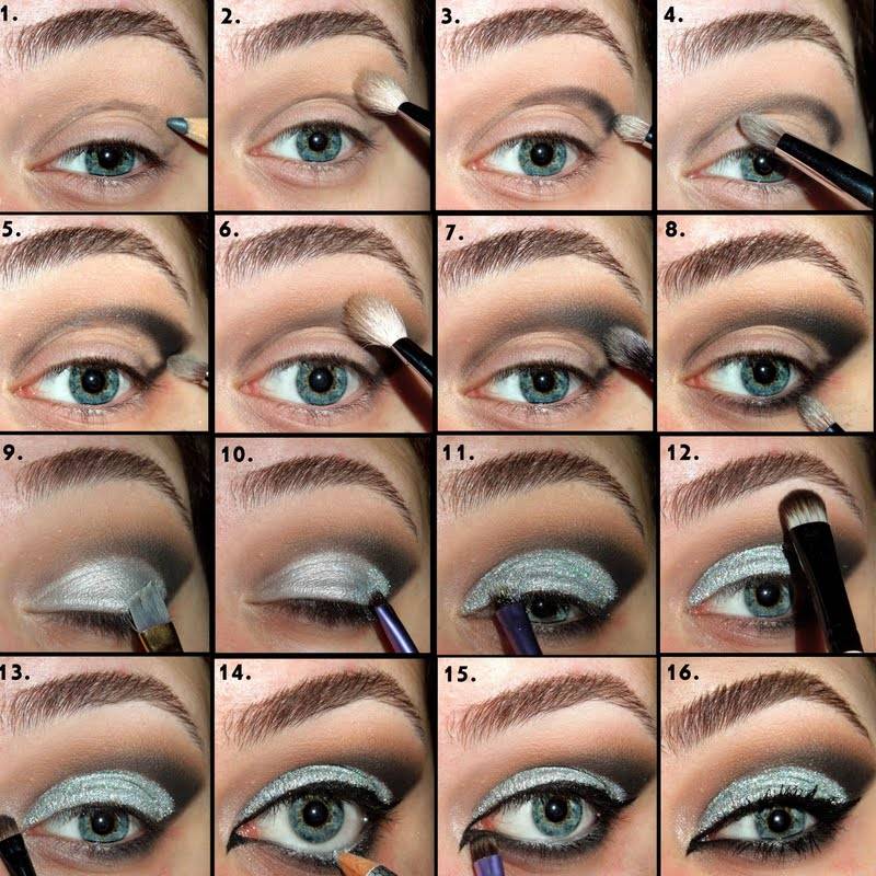 Как сделать пошагово дневной макияж для голубых глаз