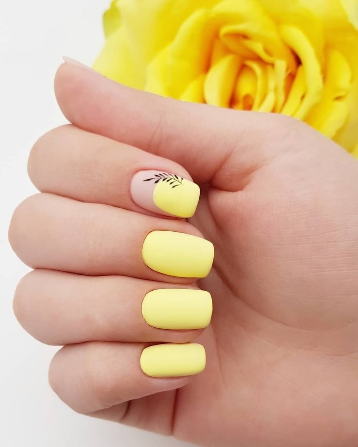 Желтый маникюр 2020-2021. более 150 фото новинок красивого и модного дизайна ногтей