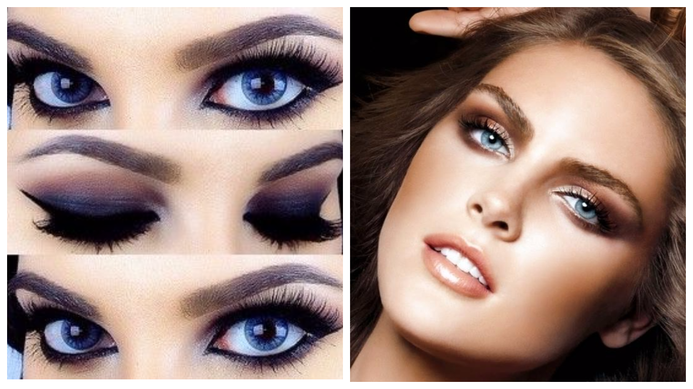 Красивый макияж для голубых глаз — повседневный и вечерний образ пошагово