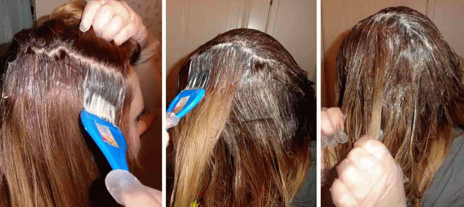 Колорирование на темные волосы в домашних условиях: пошаговая инструкция + много фото