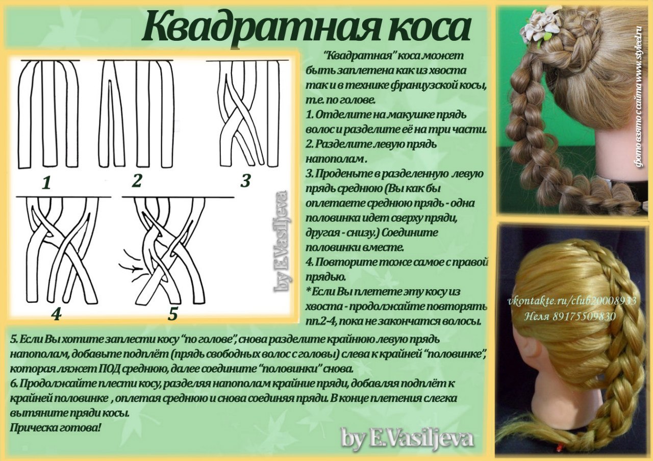 Плетение кос. виды и схемы плетения кос