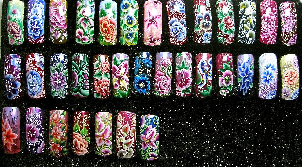 Роспись на ногтях для начинающих с фото: техника художественной росписи, линии, цветок