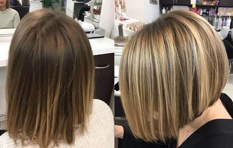 Мелирование калифорнийское мелирование фото до и после на русые волосы