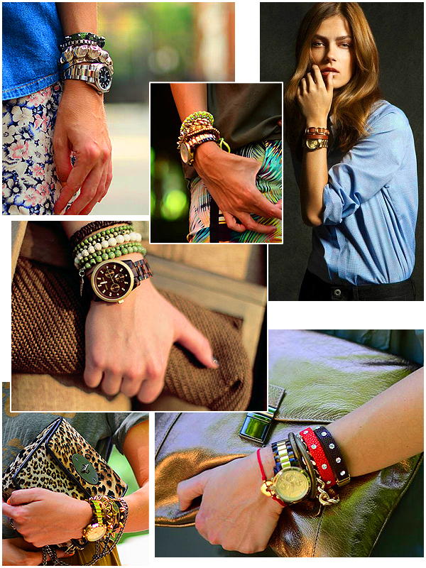 Часы и браслет на одной руке женские как носить