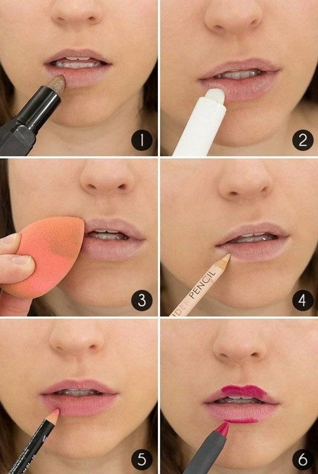 Как правильно красить губы помадой и блеском