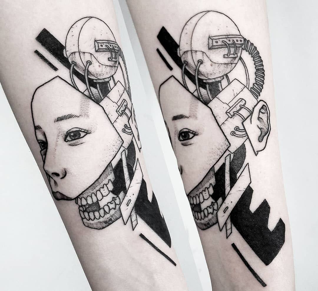 Cyberpunk style tattoo фото 98